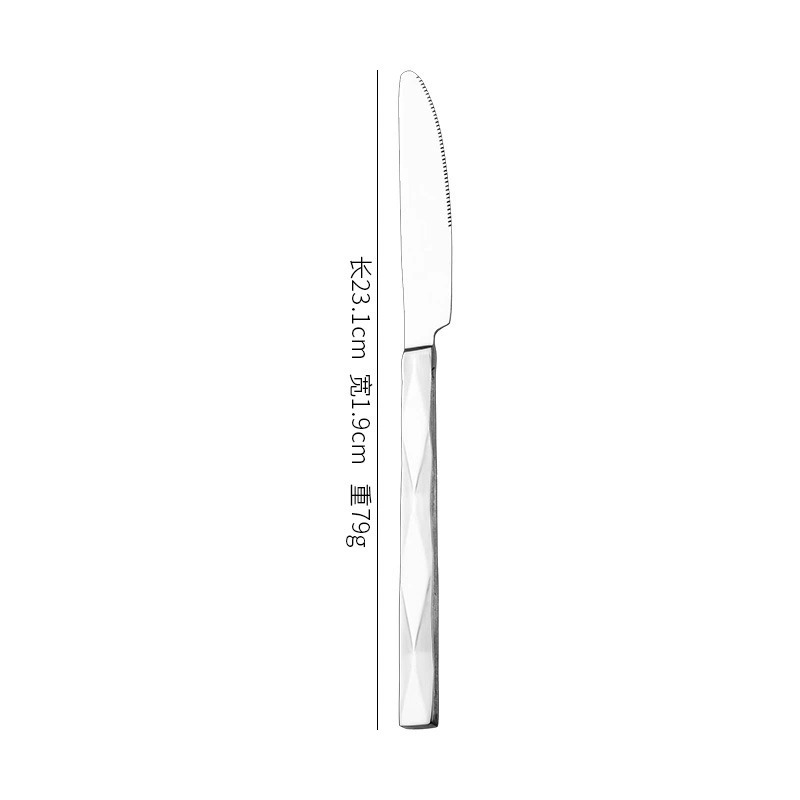 Thickened Stainless Steel Tableware Set, Diamond Shaped Steak Knives, Forks & Spoons, Hotel Western Food Cutlery for Household Use - Image 6