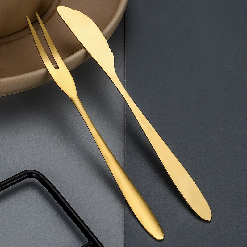 Stainless Steel Mooncake Knife and Fork Set, Creative Dessert & Cake Forks, Household 2-Tine Forks, Pointed Tail Fruit Forks - Image 3