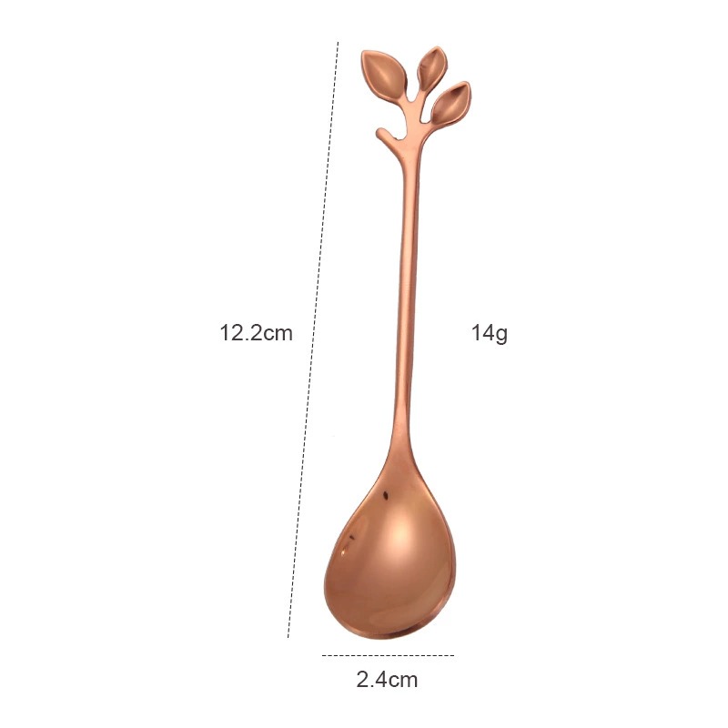 Leaf Branch Stainless Steel Coffee Honey Spoon Fruit Fork, Creative Wedding Souvenir Gift Utensils - Image 8