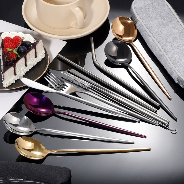 8Pcs Portugal Stainless Steel Steak Cutlery Set, Creative Portable Western Knife Fork Spoon for Home Outdoor Use - Image 2