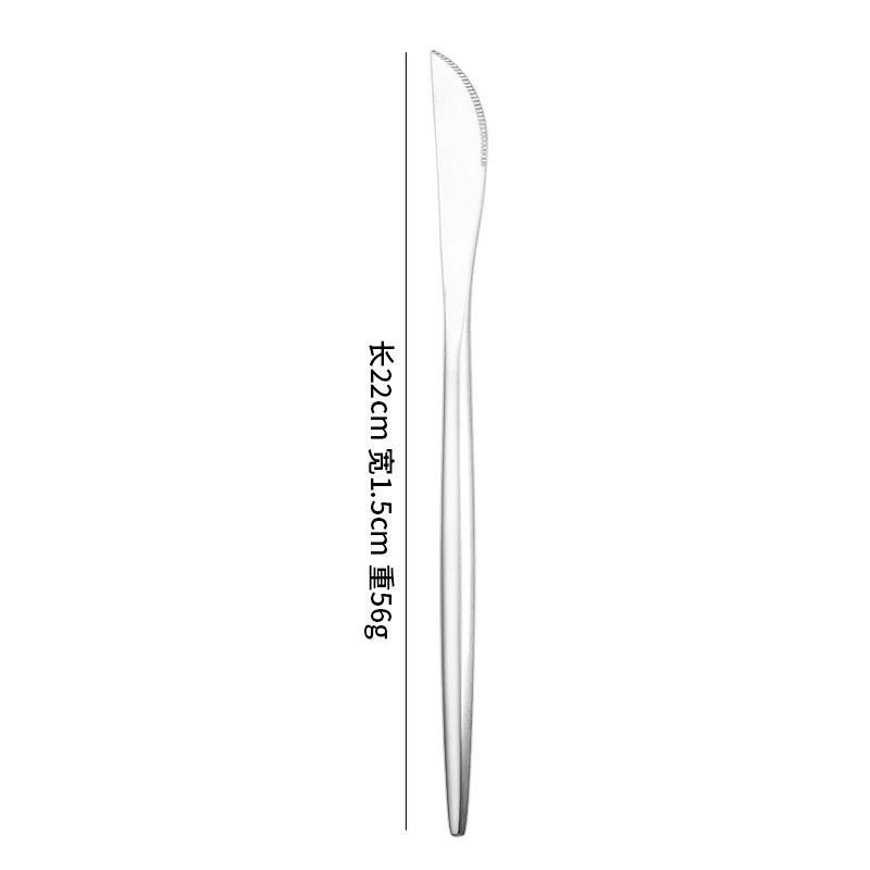 Custom Foreign Trade Sanded Stainless Steel Cutlery, Thickened Elegant Ins-Style Steak Knives, Forks and Spoons - Image 5