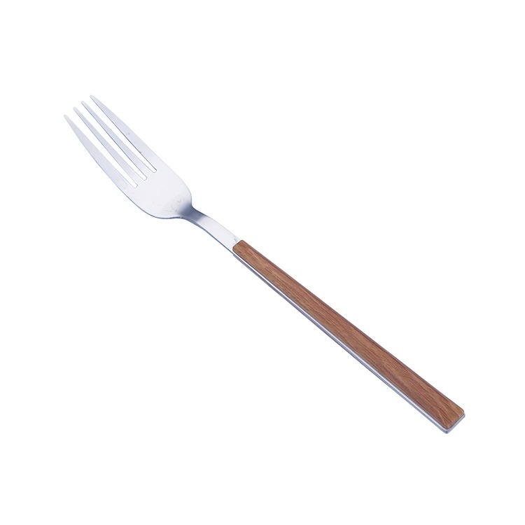Custom 5-Piece 304 Stainless Steel Cutlery Set, Premium Wood Effect Handle Western Steak Knives, Forks and Spoons - Image 6