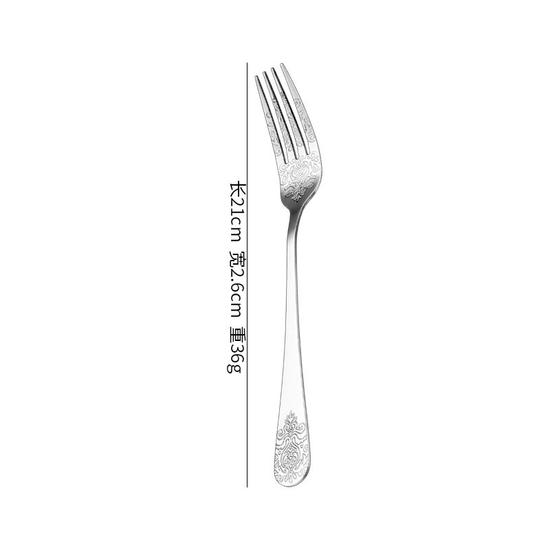 Vintage Double Head Floral Pattern Stainless Steel Cutlery Set, Western Steak Knives Forks Spoons for Hotel & Gift Use - Image 7