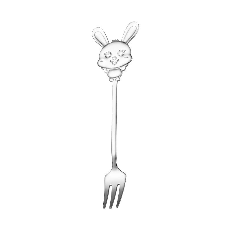 Ins Cute Rabbit Stainless Steel Fruit Dessert Fork, Creative Kids Spoon Fruit Picks for Home - Image 5
