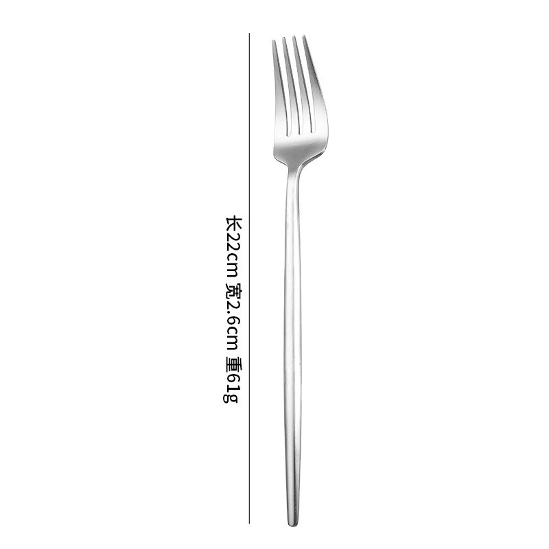 Custom Foreign Trade Sanded Stainless Steel Cutlery, Thickened Elegant Ins-Style Steak Knives, Forks and Spoons - Image 7
