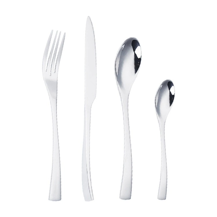 Duke Series Mirror Polished Stainless Steel Western Cutlery, Fish Tail Shape Steak Knives, Forks and Spoons - Image 4