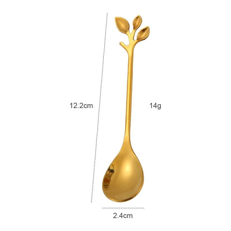 Leaf Branch Stainless Steel Coffee Honey Spoon Fruit Fork, Creative Wedding Souvenir Gift Utensils - Image 7
