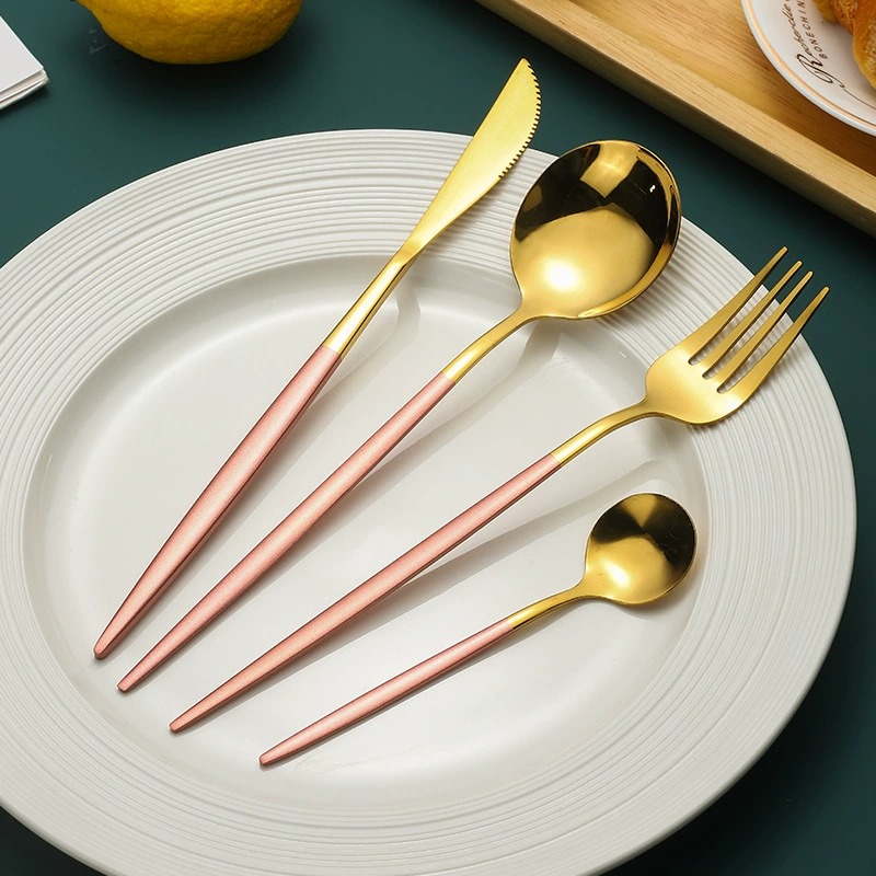 4Pcs Black Gold Titanium Coated 304 Stainless Steel Portugal Steak Cutlery Set, Western Knife Fork Spoon - Image 8